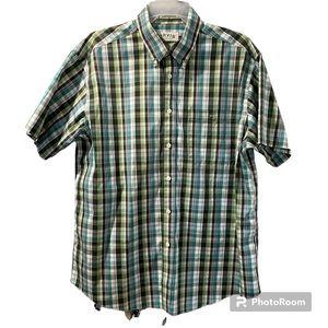 Orvis Men’s Short Sleeve Shirt Plaid Button Up Cotton XL New Without Tags